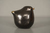 Vintage Ceramic Bird Figurine Mid Century 1960s Black Gold