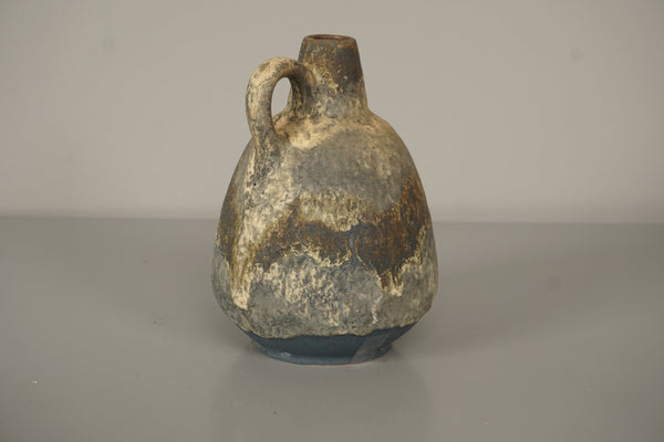 Ruscha Keramik Vintage Vase Jug 320-2 60s Tan Dark Blue Ceramic - Image 3