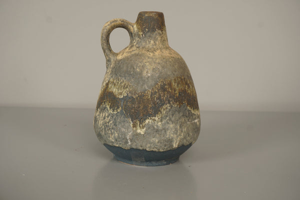 Ruscha Keramik Vintage Vase Jug 320-2 60s Tan Dark Blue Ceramic - Image 4