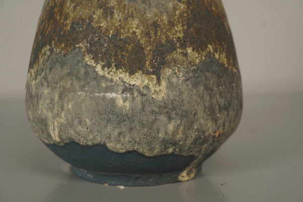 Ruscha Keramik Vintage Vase Jug 320-2 60s Tan Dark Blue Ceramic - Image 8