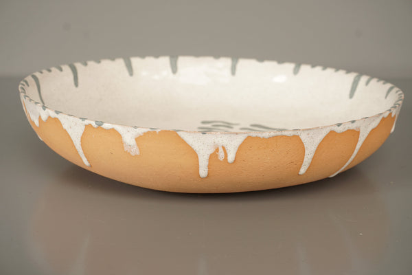 Vintage Plate 1960s Ceramic Cream Terracotta - Image 8