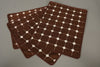 Vintage 4 Piece Set Placemats Table Set 1960s Brown Cream Fabric