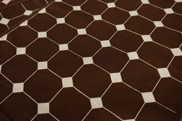 Vintage 4 Piece Set Placemats Table Set 1960s Brown Cream Fabric - Image 3