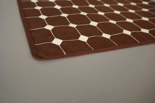 Vintage 4 Piece Set Placemats Table Set 1960s Brown Cream Fabric - Image 7