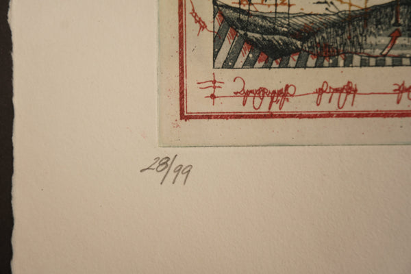 Leslie G. Hunt Print It's Not About Luxury Graphic 1987 Green Red - Image 5