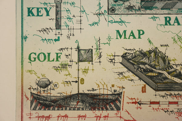 Leslie G. Hunt Print It's Not About Luxury Graphic 1987 Green Red - Image 6