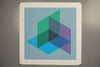 Anton Stankowski Poster Graphic 1960s Light Blue Green Paper