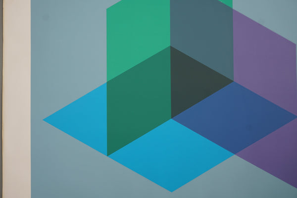 Anton Stankowski Poster Graphic 1960s Light Blue Green Paper - Image 3