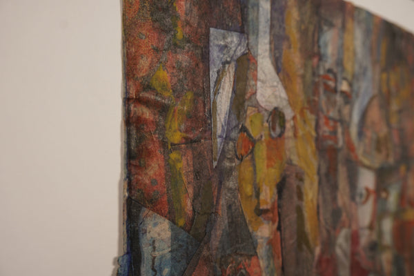 Gudrun Edel - Rösnes Artwork Collage Mixed Media 90s Dark Red Earth Tones - Image 9