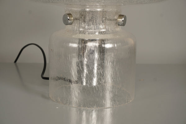 Vintage Table Lamp Clear Glass Mushroom 1970s Clear Glass Metal - Image 6