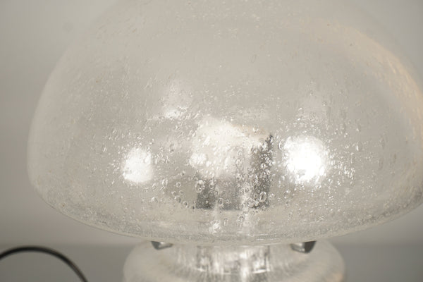 Vintage Table Lamp Clear Glass Mushroom 1970s Clear Glass Metal - Image 7