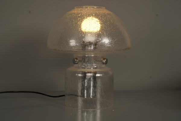 Vintage Table Lamp Clear Glass Mushroom 1970s Clear Glass Metal - Image 8