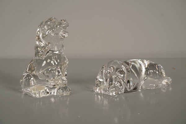 Nachtmann Figurine 2x Dog Crystal Glass 1970s