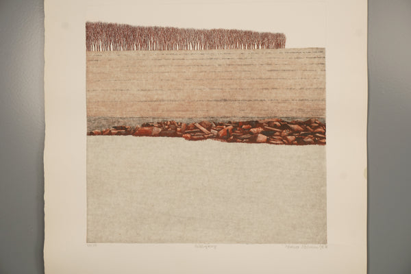Verena Vernunft Verena Wermuth Artwork Feldergrenze 1970s Brown Beige Paper - Image 2