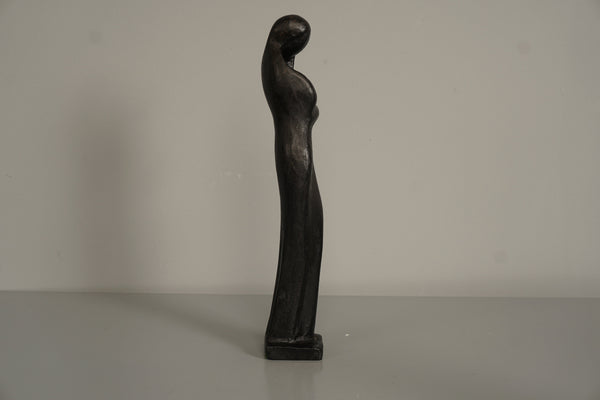 Metal Sculpture Woman with Child 1960s Mid Century Cast Iron - Image 2