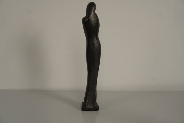 Metal Sculpture Woman with Child 1960s Mid Century Cast Iron - Image 3
