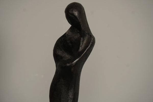 Metal Sculpture Woman with Child 1960s Mid Century Cast Iron - Image 8