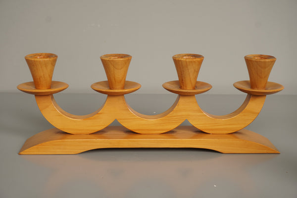 Vintage Candle Holder Set of 4 Beech from the 1950s Mid Century Design Classic - Image 2