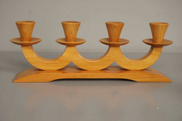 Vintage Candle Holder Set of 4 Beech from the 1950s Mid Century Design Classic - Image 5