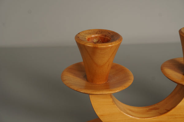 Vintage Candle Holder Set of 4 Beech from the 1950s Mid Century Design Classic - Image 6