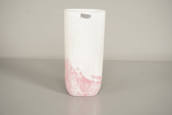 Kosta Boda Vase Safari Series 90s White Pink Glass