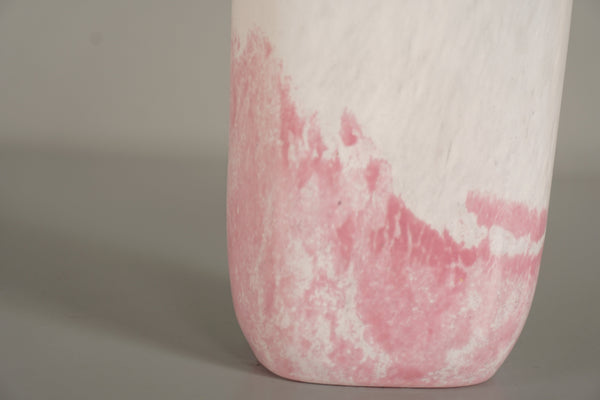 Kosta Boda Vase Safari Series 90s White Pink Glass - Image 7