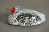 Kosta Boda Decorative Sculpture Boda Birds Duck 1970s White Blue Glass