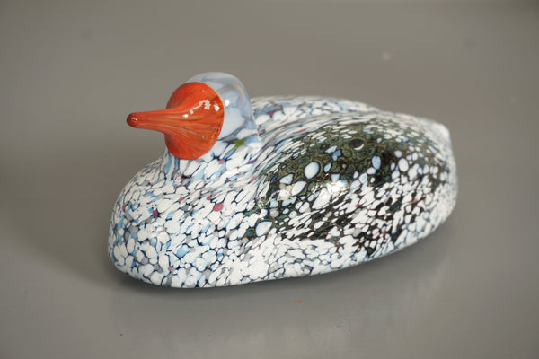Kosta Boda Decorative Sculpture Boda Birds Duck 1970s White Blue Glass - Image 2