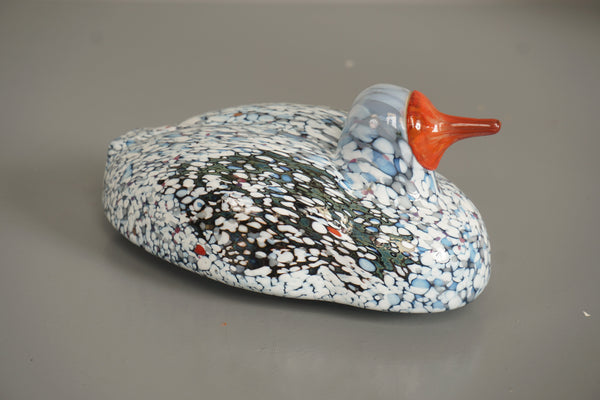 Kosta Boda Decorative Sculpture Boda Birds Duck 1970s White Blue Glass - Image 3