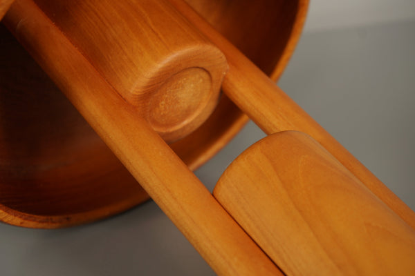 Vintage Nutcracker Bowl Teak and Beech 1970s Scandinavian Danish Modern - Image 7