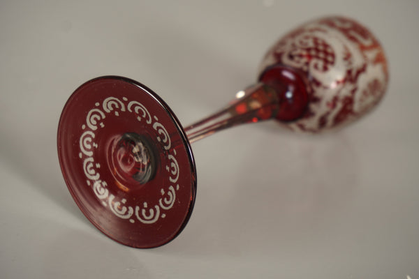 Vintage Römerglas Goblet Bohemian Glass Ruby Overlay Glass 1900 - Image 9