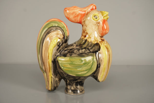 Vintage Rooster Sculpture Figurine Ceramic WGP 1970s Studio Pottery