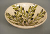 Vintage Bowl Fruit Salad Bowl Ceramic Mid Century Hand-Painted 1960s Cream Olive Green - Image 4