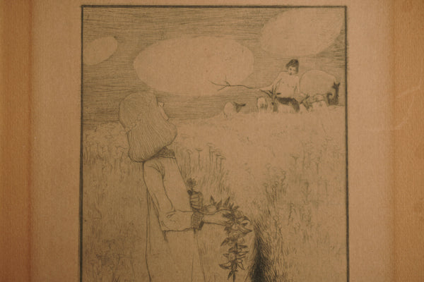 Heinrich Vogeler Print Etching Am Quell 1900 Beige Paper - Image 3