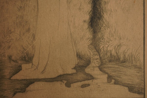 Heinrich Vogeler Print Etching Am Quell 1900 Beige Paper - Image 5