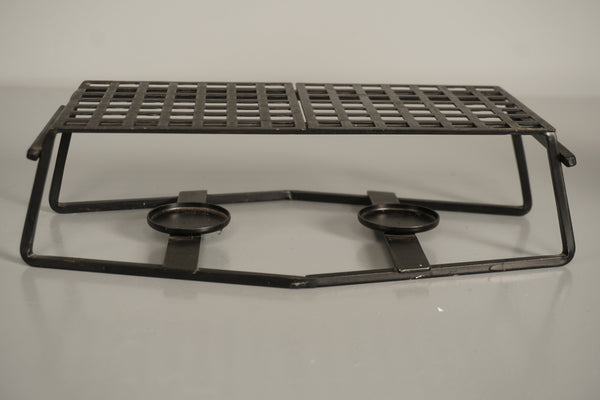 Vintage Metal Warming Stand 1960s Black