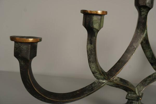 Vintage Candelabra Massive Bronze 5-Arm Candle Holder 1960s - Image 3