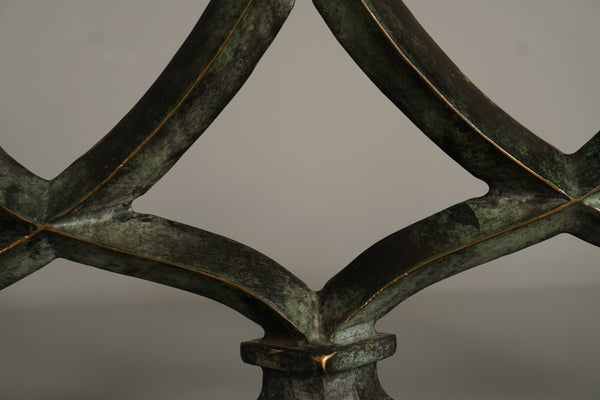 Vintage Candelabra Massive Bronze 5-Arm Candle Holder 1960s - Image 8