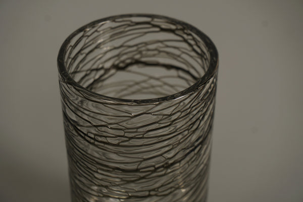 Gralglas Vintage Glass Vase Clear Glass 1960s Smoky Grey - Image 4