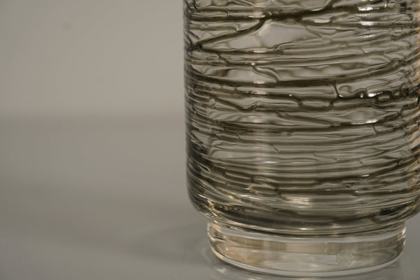 Gralglas Vintage Glass Vase Clear Glass 1960s Smoky Grey - Image 6