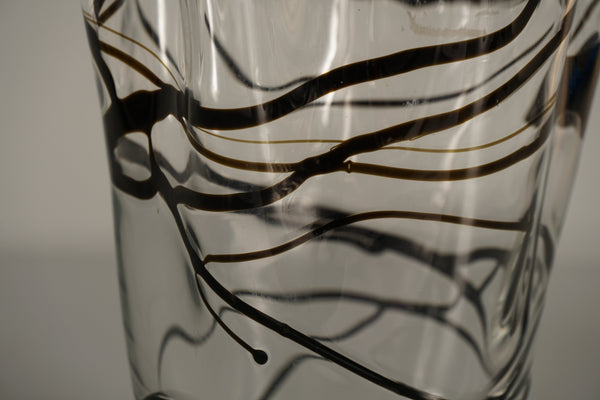 Vintage Fazzoletto Glass Vase 1970s Black Clear Glass - Image 7
