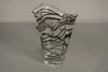 Vintage Fazzoletto Glass Vase 1970s Black Clear Glass - Image 8