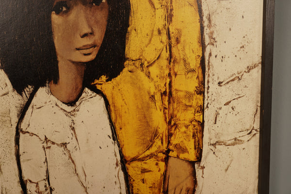 Jef Wouters Painting Deux Filles 1960s Beige Black Canvas - Image 5