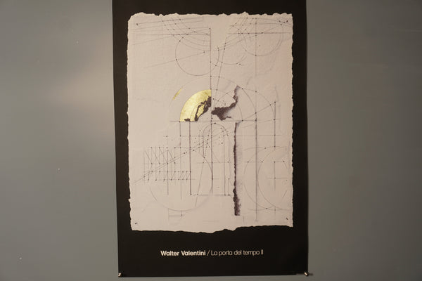 Walter Valentini Poster La porta del tempo II 90s Black White Paper - Image 2