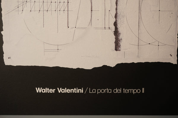 Walter Valentini Poster La porta del tempo II 90s Black White Paper - Image 5