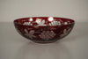 Egermann Bowl Vintage Glass Bowl Bohemia 1950s Dark Red White Glass