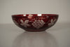 Egermann Bowl Vintage Glass Bowl Bohemia 1950s Dark Red White Glass - Image 2