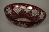 Egermann Bowl Vintage Glass Bowl Bohemia 1950s Dark Red White Glass - Image 6