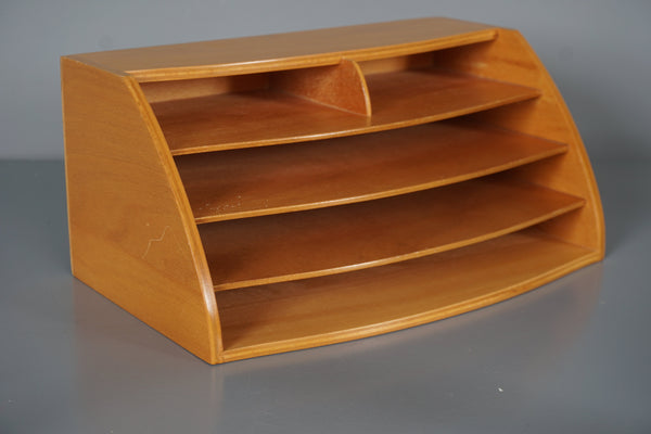 Vintage Bauhaus Letter Tray Desk Organizer 1950s Wood Beech