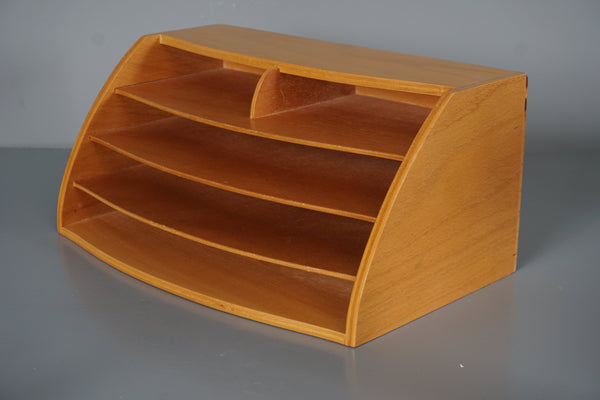 Vintage Bauhaus Letter Tray Desk Organizer 1950s Wood Beech - Image 5